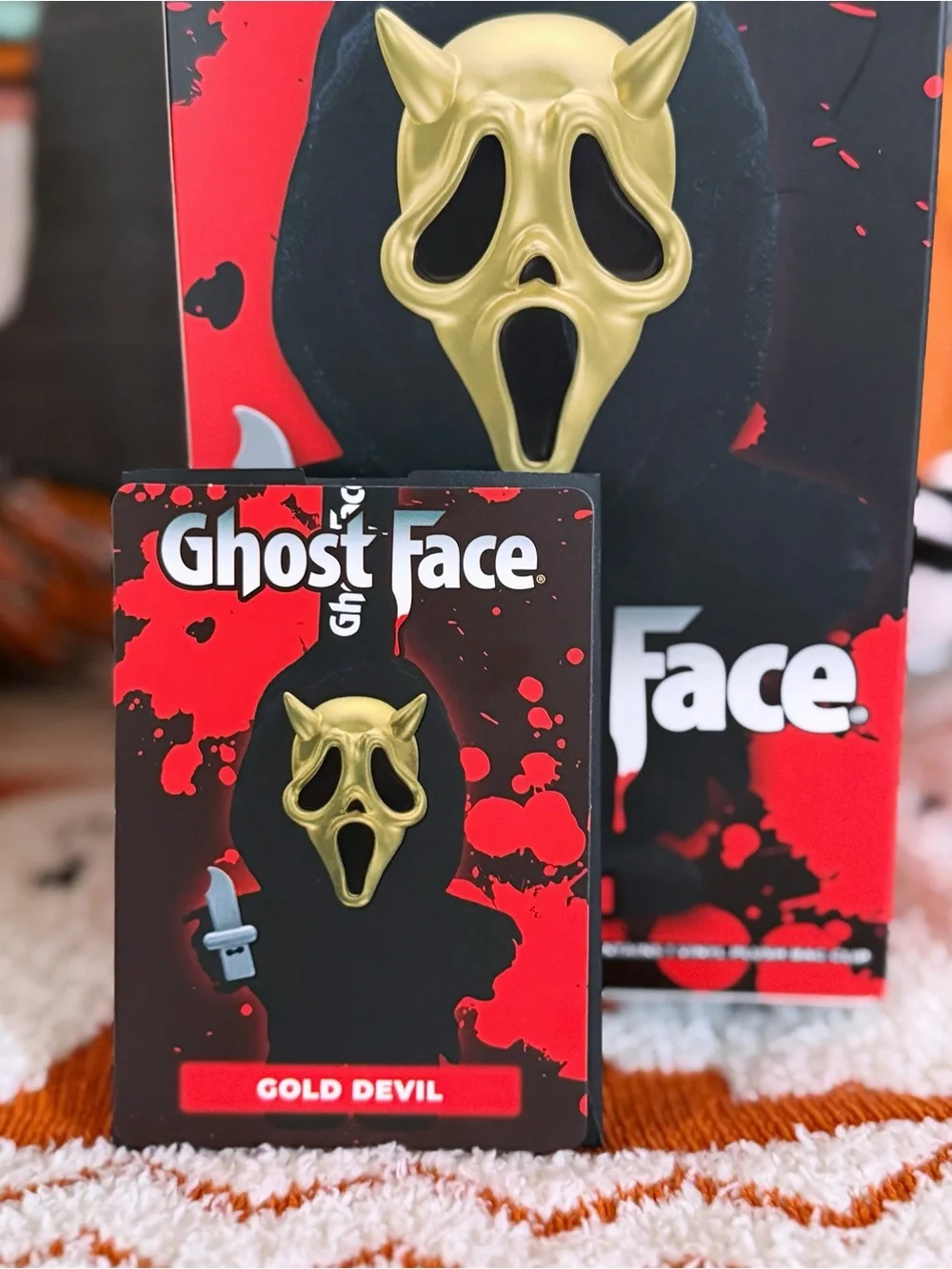 VIRAL Ghost Face Mystery Vinyl Plush Bag Clip Blind Box- GOLD DEVIL